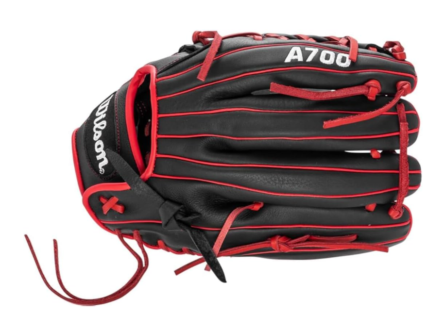 WILSON A700 2022 - Guante de béisbol juvenil Negro-Rojo SKU-PH000010 - Imagen 5