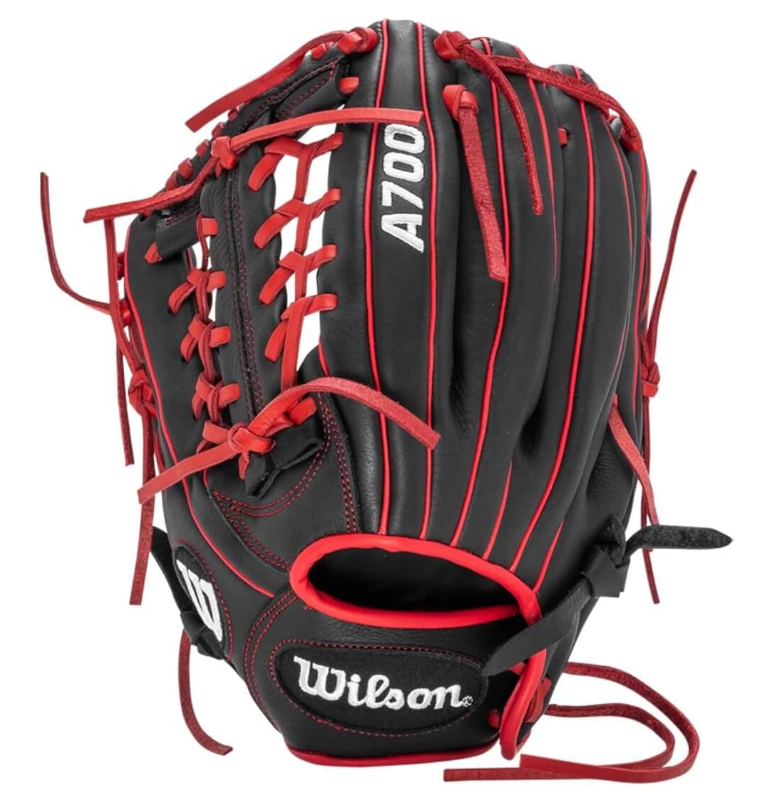 WILSON A700 2022 - Guante de béisbol juvenil Negro-Rojo SKU-PH000010 - Imagen 6